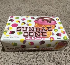 VINTAGE Original 1982 TOPPS Sundae Cone Candy Display Box 24 CT Unopened  L15
