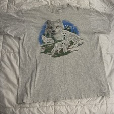 VINTAGE 1990s The White Wolf Arctic T Shirt Mens XL Single Stitch USA Made