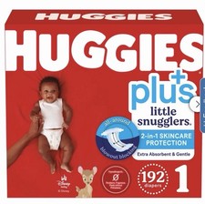 Huggies Plus Diapers Sizes 1, 192 ct 0.31 per diaper