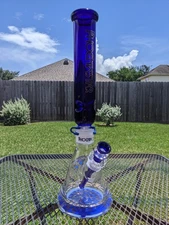 Phoenix Star 18" Tall 9mm Thick Detachable Glass Beaker Water Pipe Bong Blue