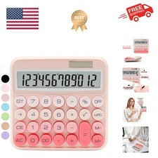 Gradient Pink Calculator, Standard Calculator 12 Digit with Large LCD Display...