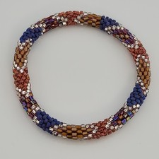 Multicolor Roll-on Glass Seed Bead 7" Bracelet