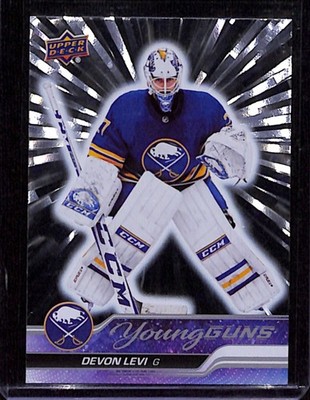 2023-24 Upper Deck Young Guns Devon Levi #237 Silver Outburst Raw RC Sabres