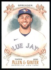 2021 Topps Allen & Ginter #188 George Springer Toronto Blue Jays 53270