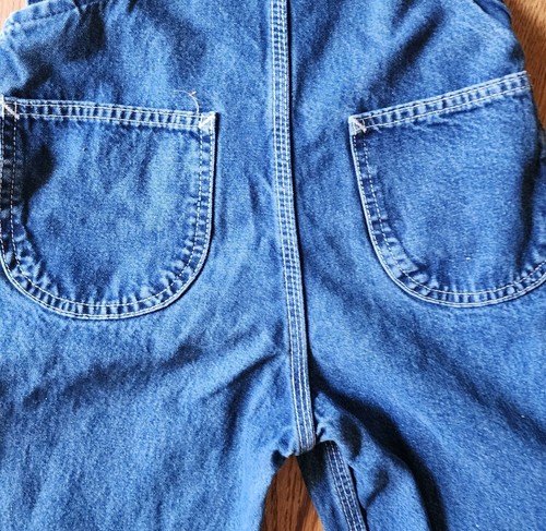 Carhartt Bib Overalls Blue Denim Double Knee Patches Size 5 - Picture 8 of 9