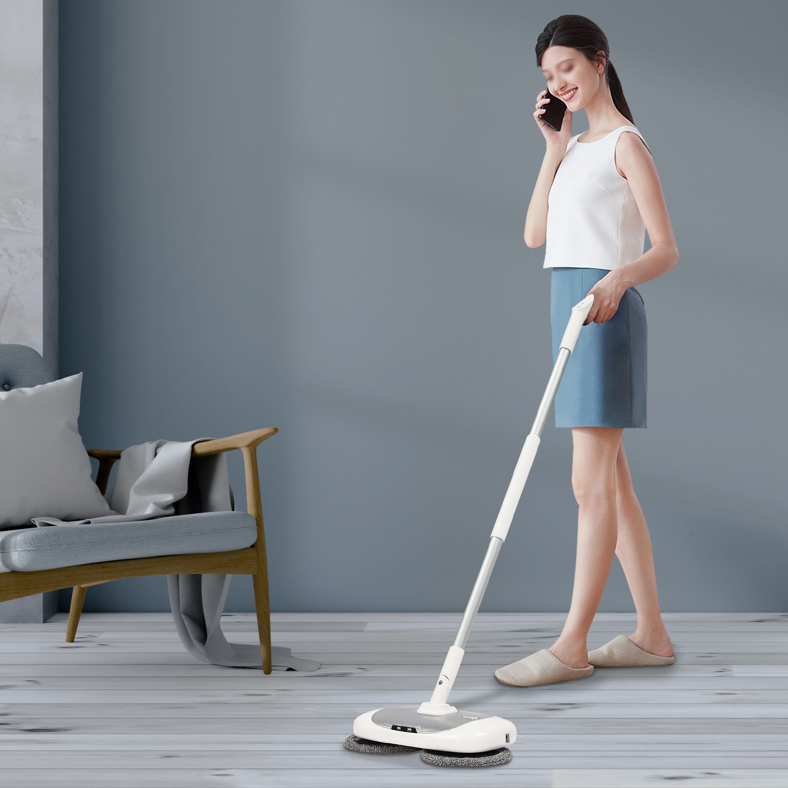 Cordless Electric Mop Spin Mops for Floor Cleaning Dual Spinning Scrubber