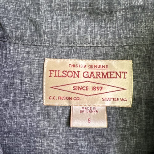 CC Filson Long Sleeve Button Down Gray Shirt Mens Size Small Filson Garment - Picture 5 of 8