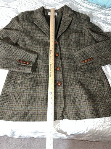 Orvis Women's Wool Tweed Hacking Jacket SportCoat Sz 18 Button Up Grn Plaid EUC - Picture 8 of 24