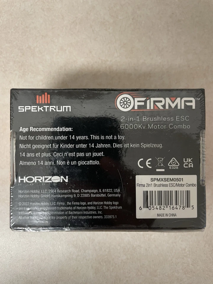 Spektrum SPMXSEM0501 Firma 2 in 1 Brushless ESC + 6000Kv Motor Combo NEW SEALED - Image 3 of 3