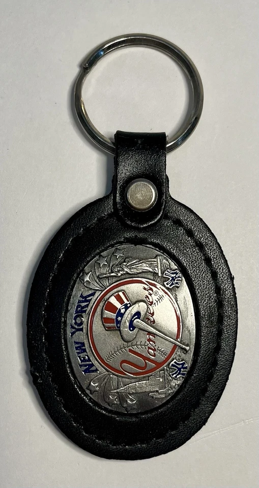Chaveiro preto vintage 1996 New York Yankees Siskiyou couro - Imagem 2 de 4