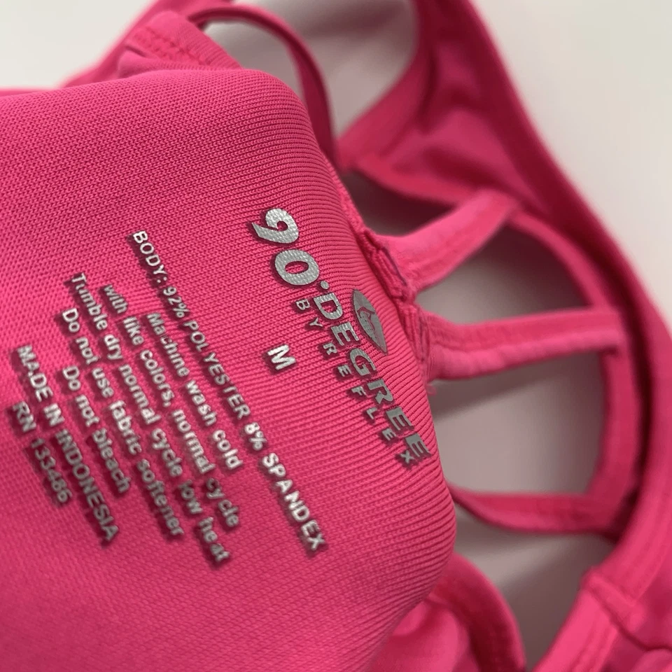 Camiseta sin mangas 90 Degree by Reflex con tirantes en la espalda y sujetador incorporado rosa medio Foto 4 de 4