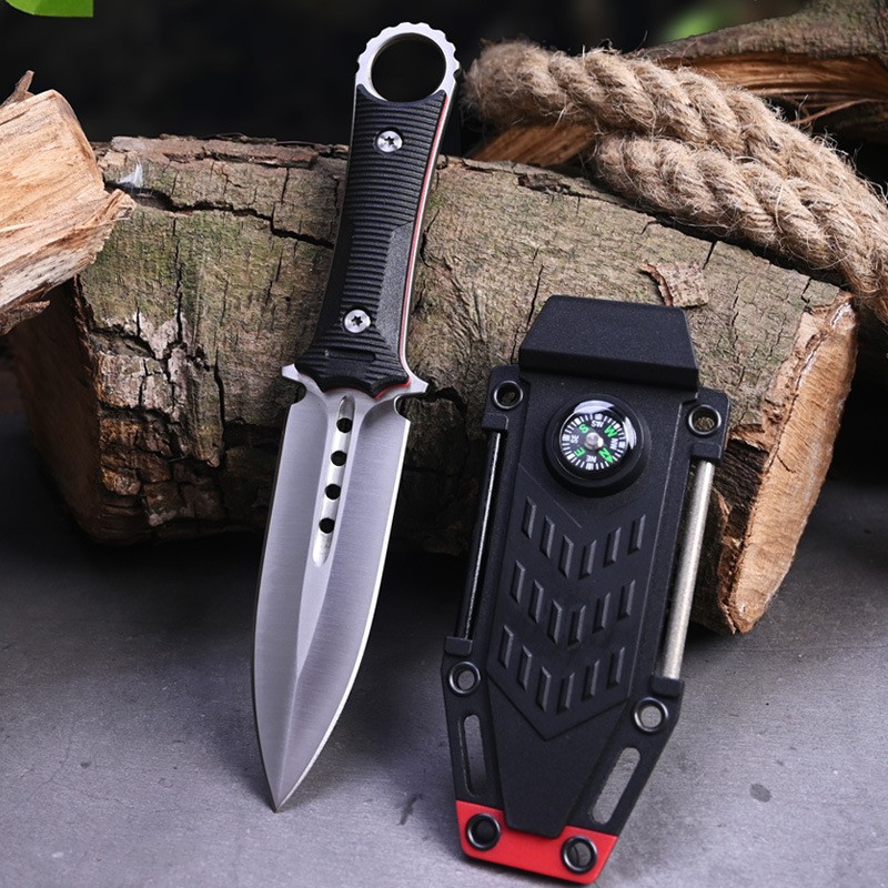 Fixed Blade Survival Knife Camping Outdoor Tactical Multi Tool Knife With Sheath