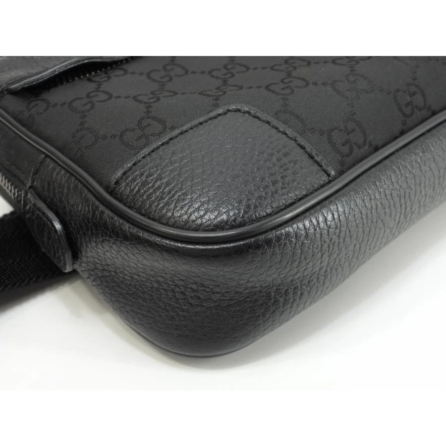 Gucci GG Nylon Leather Black Waist Bag Crossbody Bum Bag for Men