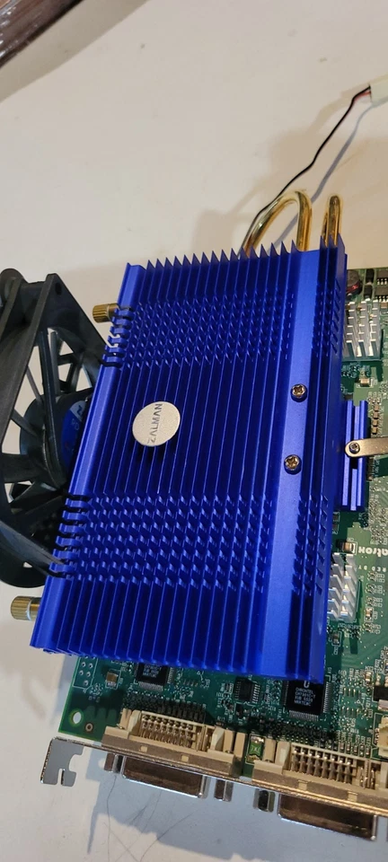 matrox MGI-PH-A8X128 graphics card plus zalman dual heatpipe VGA cooler ZM80D-HP - Image 2 of 4