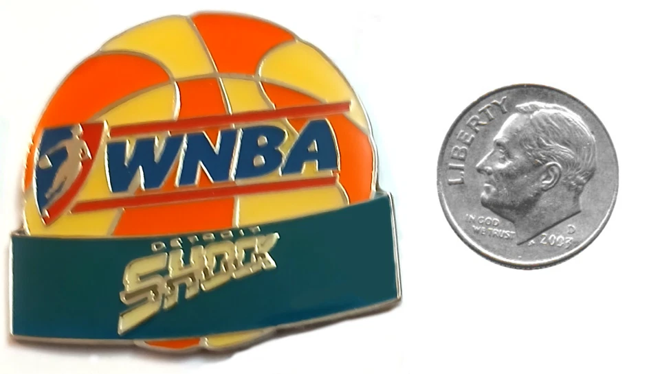 Shock Pin WNBA Pins Detroit Shock Logo Pin RARE WNBA Ball Shock Logo Pin - Image 2 of 3
