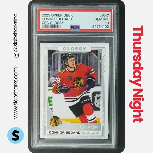 2023 UPPER DECK #R-47 CONNOR BEDARD O-PEE-CHEE GLOSSY RC ROOKIE PSA 10