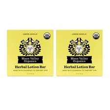 Moon Valley Organics Lemon Vanilla Moon Melt Lotion Bar 1.9 oz (Pack of 2)