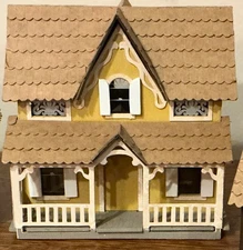 Model Railroading 2 Story Hand Built House BALSAWOOD & Cardboard EXCELLENT!!