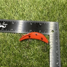 Vintage  Fishback Sinker #4 Orange Black  2 3/4" Crankbait Lure