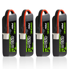 4x Ovonic 450mAh 2S lipo battery 7.6V HV 100C BT3.0 for micro drone BETA FPV