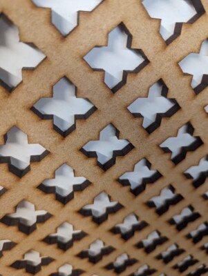 MDF Heizkörpergitter Platte Deko Lüftungsgurtband Platten mehrere Größen (4 mm)