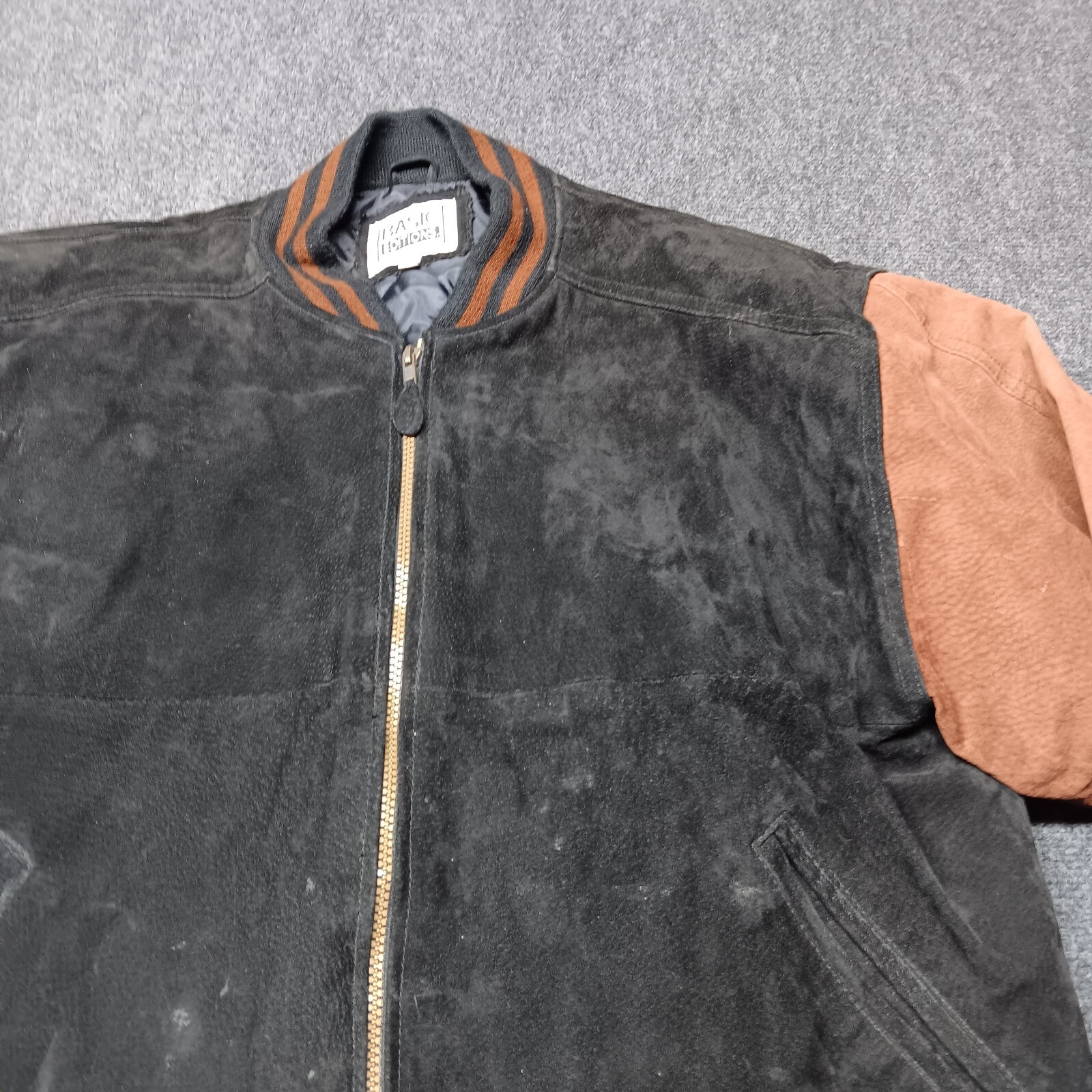 Vintage Basic Editions Leather Stadium Jacket Adu… - image 2