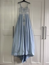 Pia Michi Blue Lace Detail Prom Dress Size 8