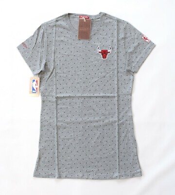 Mitchell & Ness Women s Gray Chicago Bulls Dot Printed Crew T-Shirt Dress - L