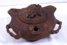 Vintage Hand Carved Wooden 3 Spout Friendship Cup w/ Cover