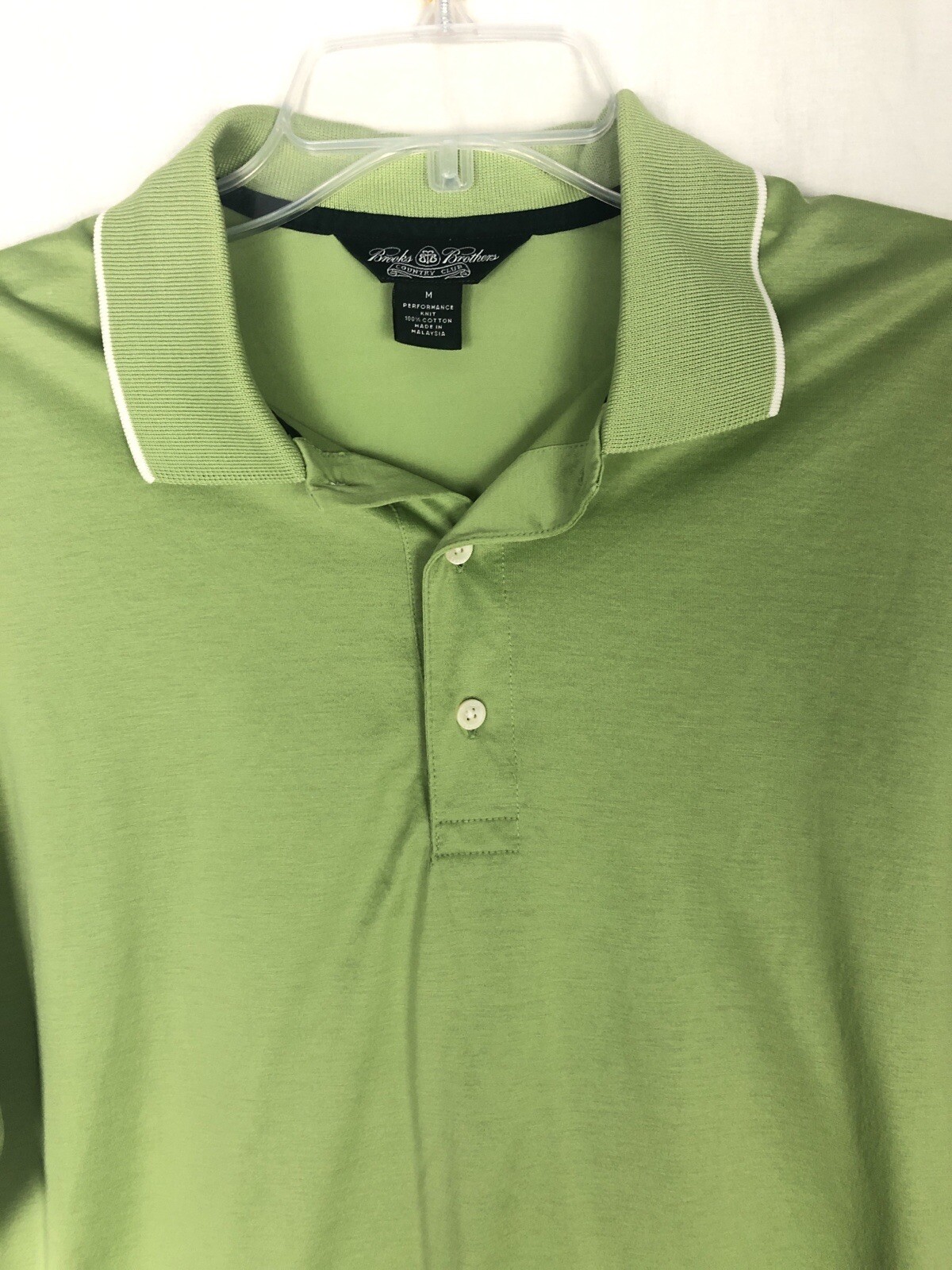 Brooks Brothers Country Club Golf Polo Shirt Men's M Green Performance Knit thumbnail 2