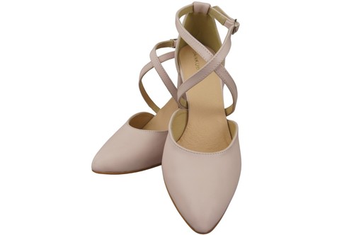 Sandalias de mujer con tacón estable de piel natural 218 - Imagen 20 de 119