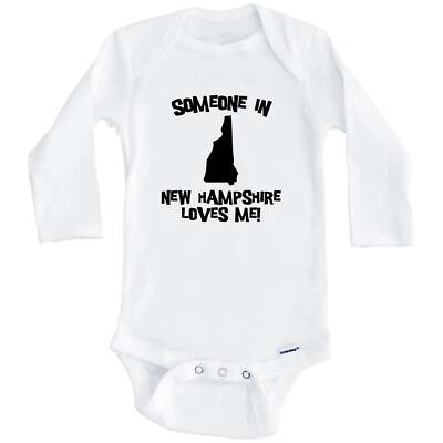 Someone In New Hampshire Loves Me State Silhouette Cute Baby Onesie Bodysuit