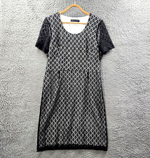 Trent Nathan Womens Pencil Dress Size 16 Black White Lace Short Sleeve