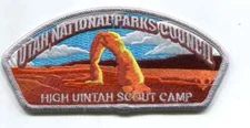 CSP FROM UTAH NATIONAL PARKS-CAMP STAFF PATCH- SA-76-HIGH UINTAH SCOUT CAMP