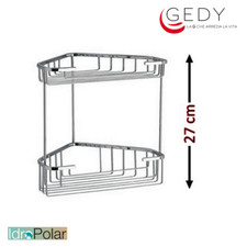 ANGOLARE PORTA SAPONE SHAMPOO DOCCIA VASCA 2 RIPIANI IN FILO D'ACCIAIO GEDY