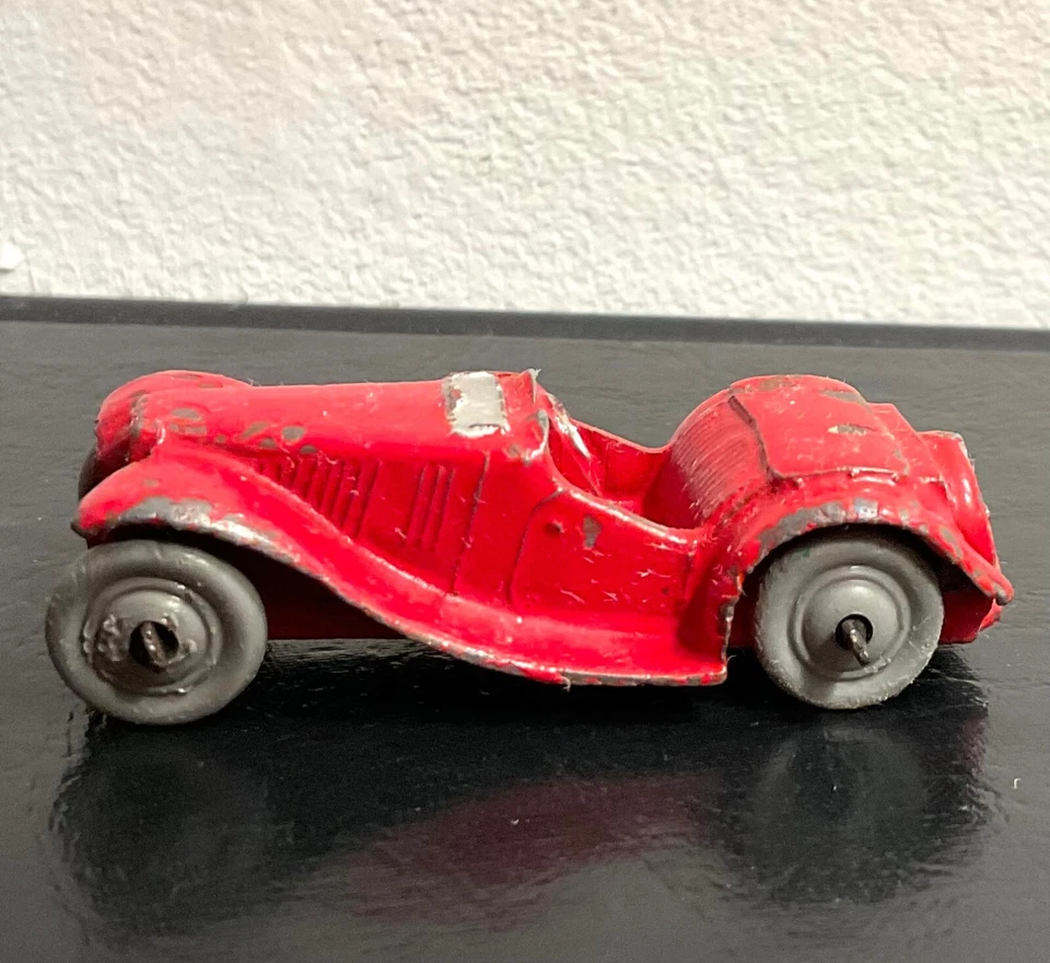 DINKY TOYS Meccano Inglaterra original 1936 MG SPORTS CAR #35C rojo Foto 3 de 4