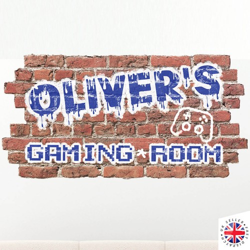 PERSONALISED CUSTOM NAME Wall Decal Sticker Vinyl GAMING ROOM Kids Boys Girls - Picture 3 of 8