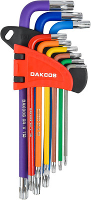 Torx Schlüssel Set T10-T50, 9-Tlg Torx Winkelschlüssel Satz Mit Stirnlochbohrung