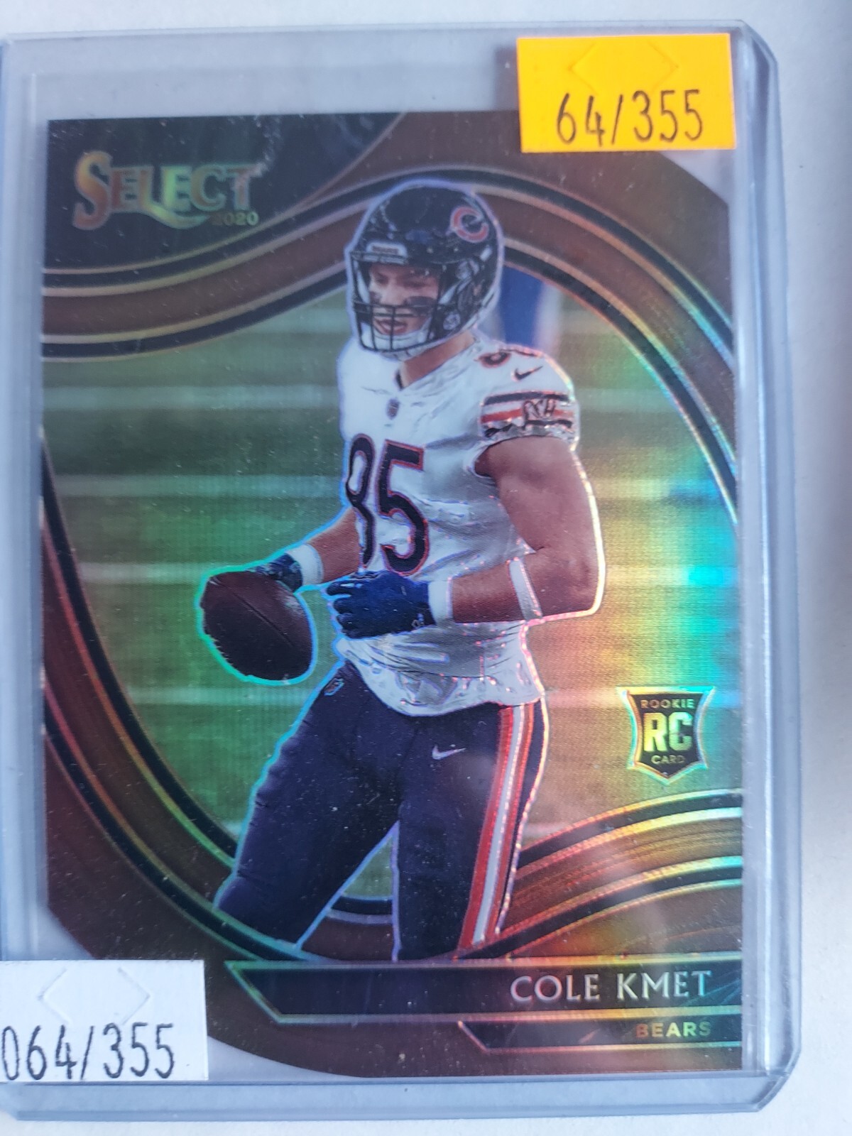 2020 Panini Select - Field Level Copper Prizm Die-Cut #374 Cole Kmet /355 RC SP