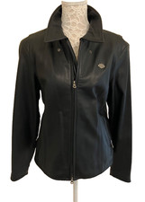 Harley Davidson Motorcycle Leather Biker Jacket Womens Size Xl 16-18