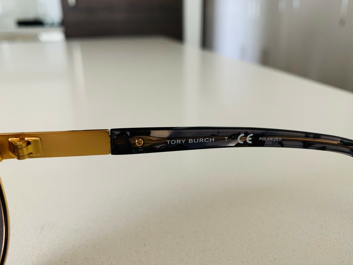 Tory Burch T-Logo Polarized Aviator Sunglasses, 57mm, Gold 