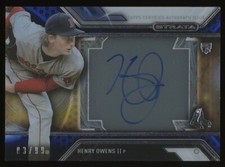 2016 Topps Strata Auto Blue /99 Henry Owens #SA-HOW Rookie Auto RC