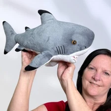 RARE Aurora World Destination Nation Blacktip Shark 16" Plush Stuffed Animal Toy