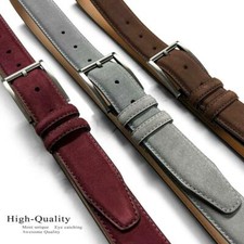 Men's Dress Belt Genuine Leather Suede Belt 1-3/8" 35mm Wide USA Seller