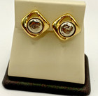 Work Clip On Earrings Ysl Vintage Gold Tone Open