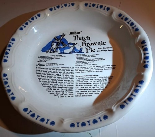 1983 Watkins 11" ricette per piatti torta torta torta torta torta brownie olandese e cannella salsa caramella caldo