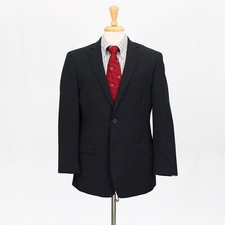 DKNY 42R Navy Sport Coat Blazer Jacket Check 2B Wool
