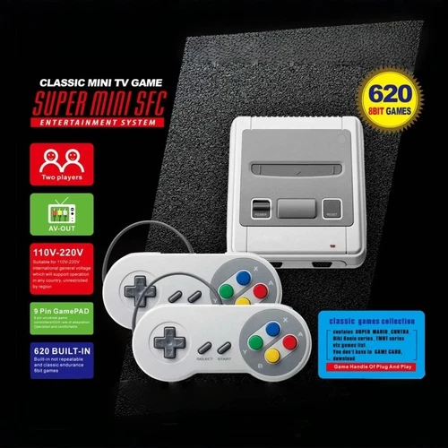 Mini console Super rétro Mini SFC 620 jeux | 8bit TV | Manette filaire