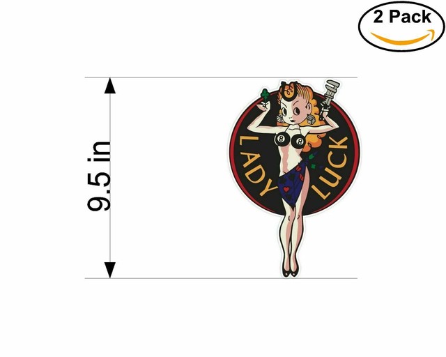 Lady Luck Retro Vintage 2 Stickers 9.5 Inch Sticker Decal eBay