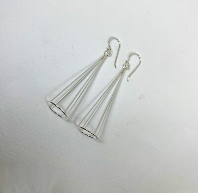 Fish Trap Dangle Earrings 925 Sterling Silver, Handmade Women's Unique Earrings